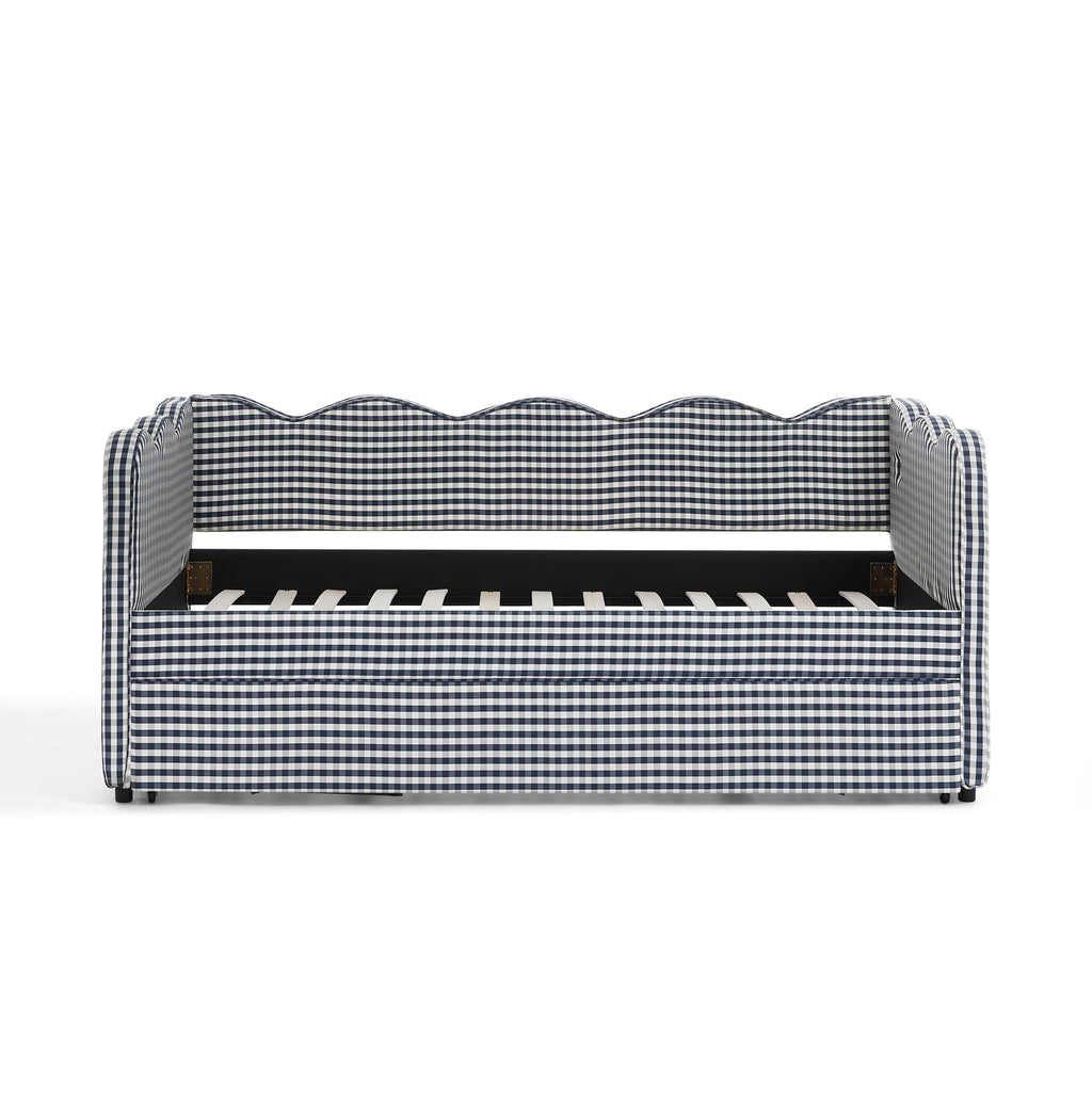 Twin Size Upholstered Daybed with Trundle and USB Port V7581