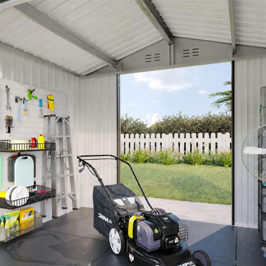 Brown Galvanized Steel Outdoor Storage Shed G586