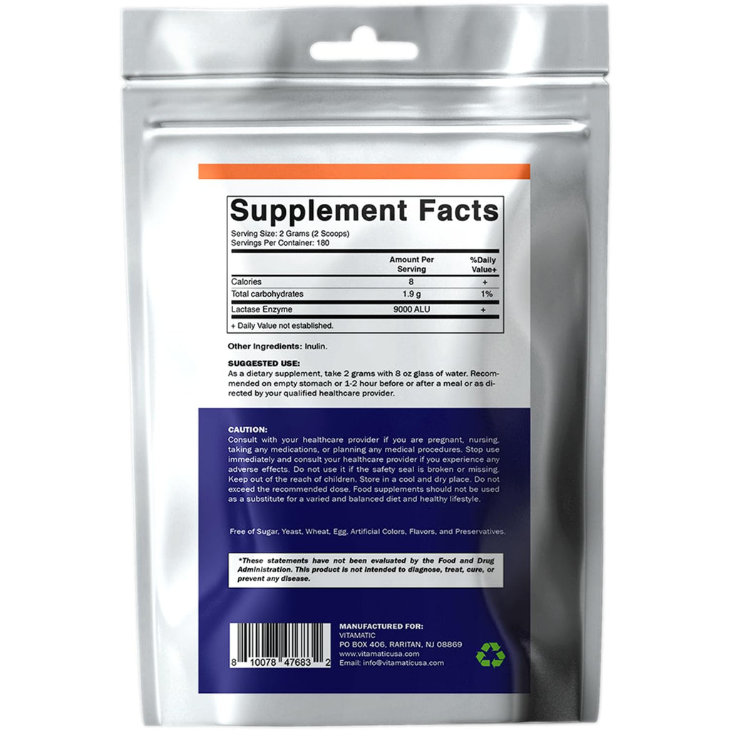 Lactase Enzyme Powder 9000 ALU 180 Servings Non-GMO Gluten Free C24797