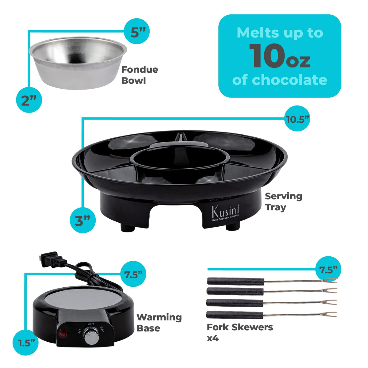 Electric Fondue Pot Set with Temperature Control A2712