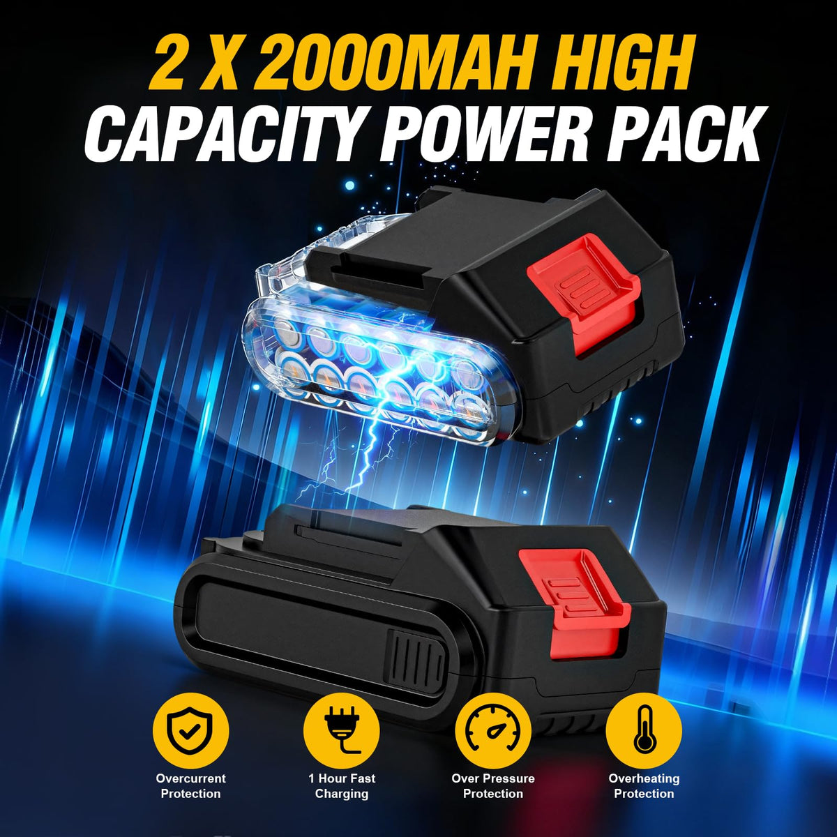21V Brushless Cordless Drill with 2.0Ah Power Pack and Charger E246