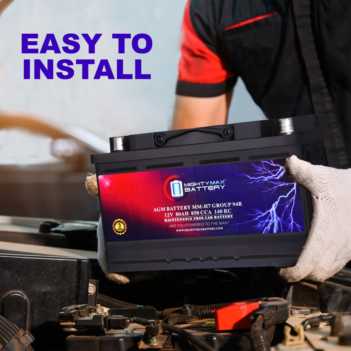 12V 80AH 850 CCA Replacement Battery V748102