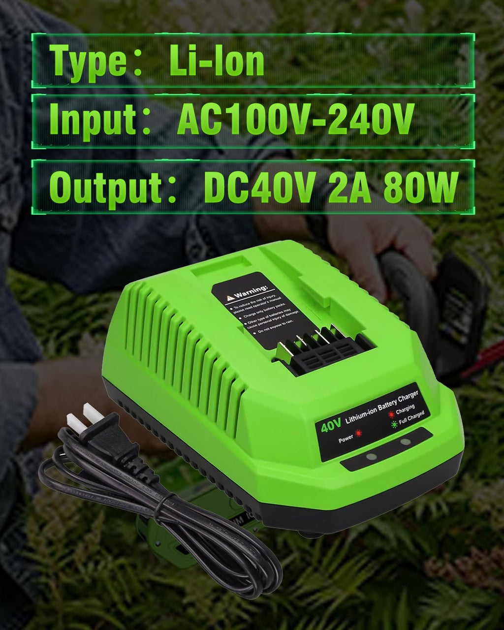 40V 6.0Ah Replacement Battery and Charger U463