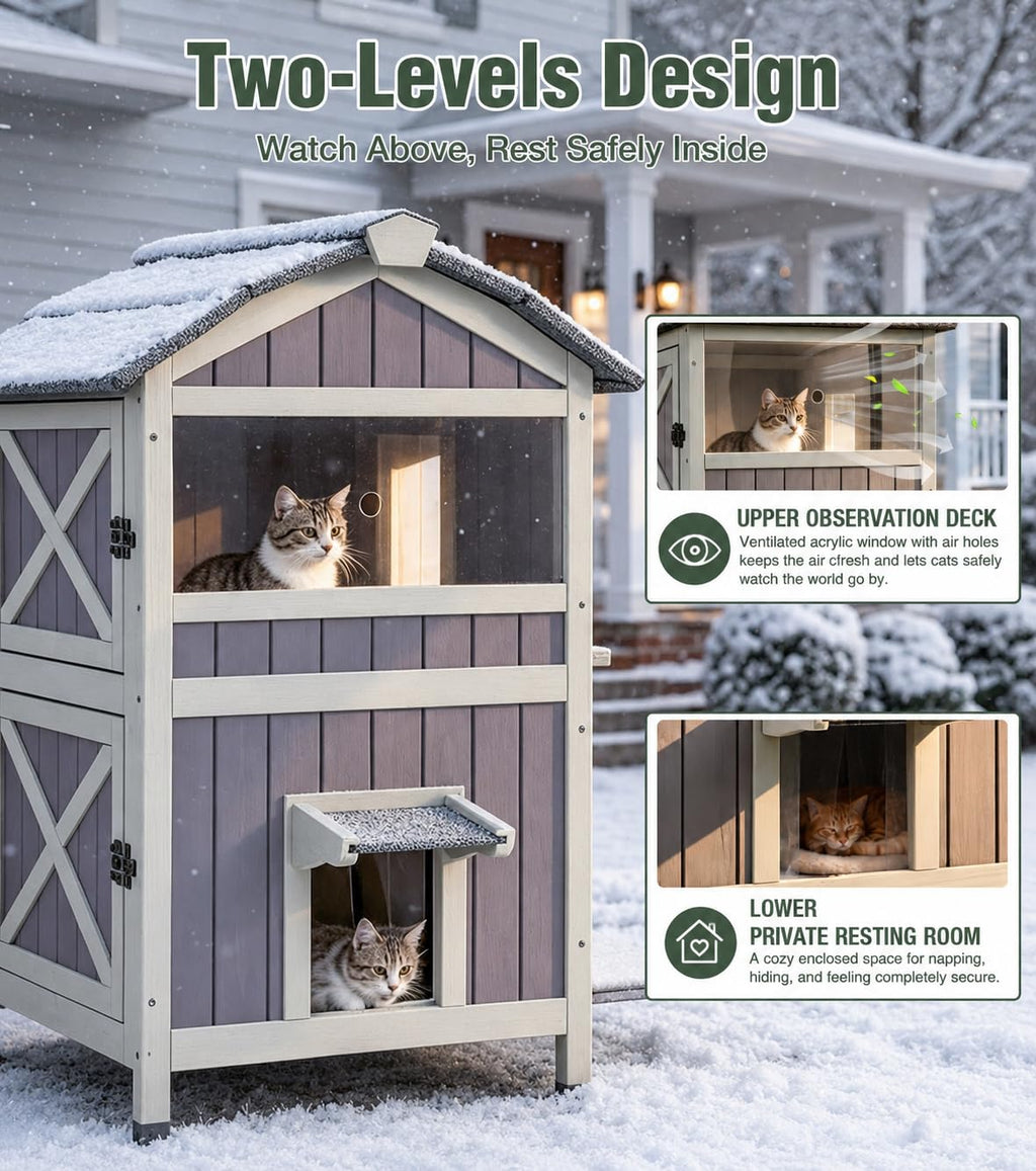 2-Level Weatherproof Cat House V823500