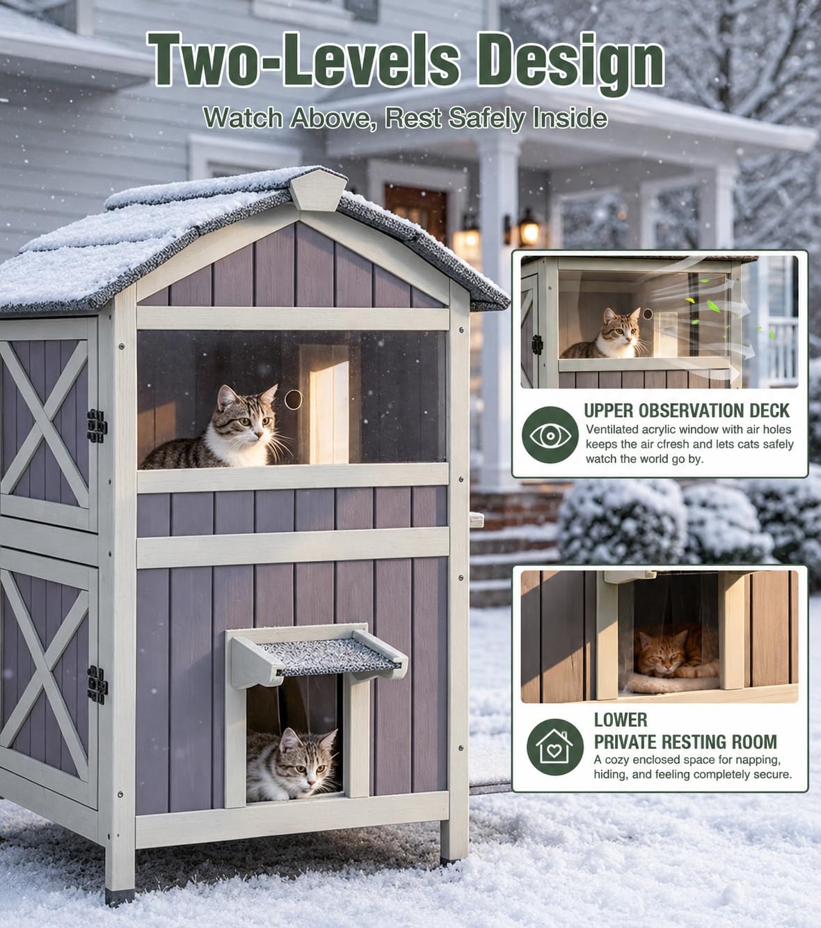 2-Level Weatherproof Cat House V823500