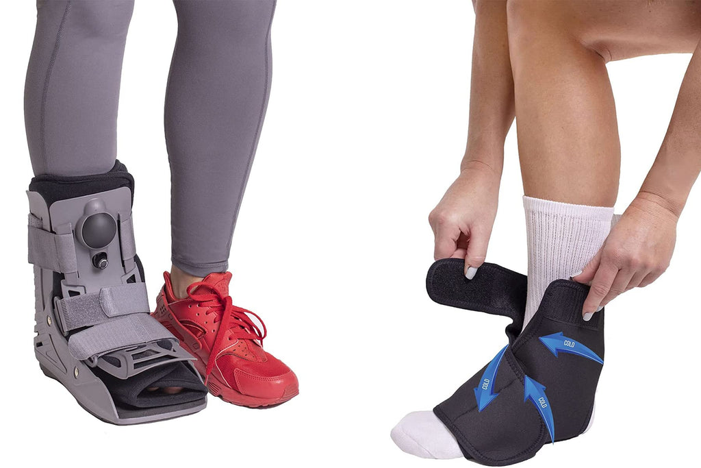 Ultra Light Short Full Shell Walking Boot + Reusable Ankle & Foot Ice Pack W2245