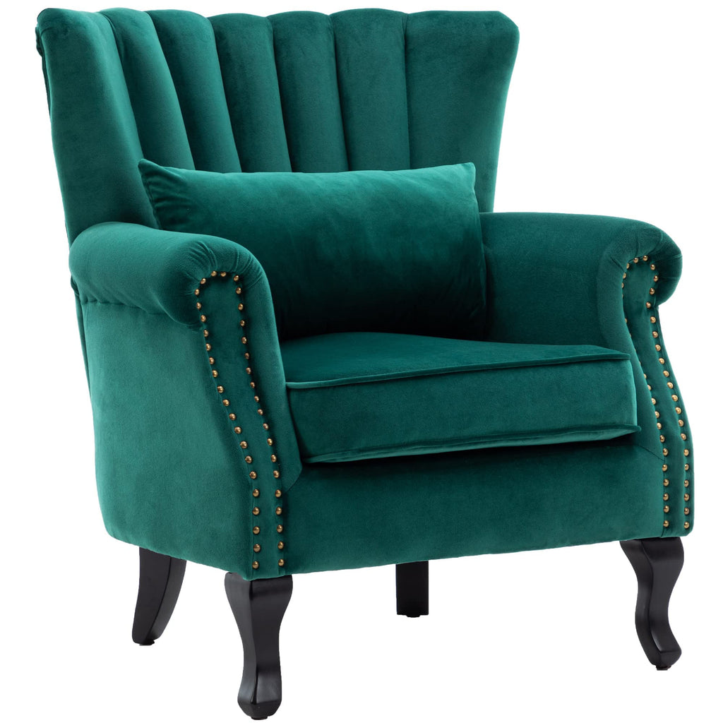 Velvet Accent Chairs Set of 2 Green X499813