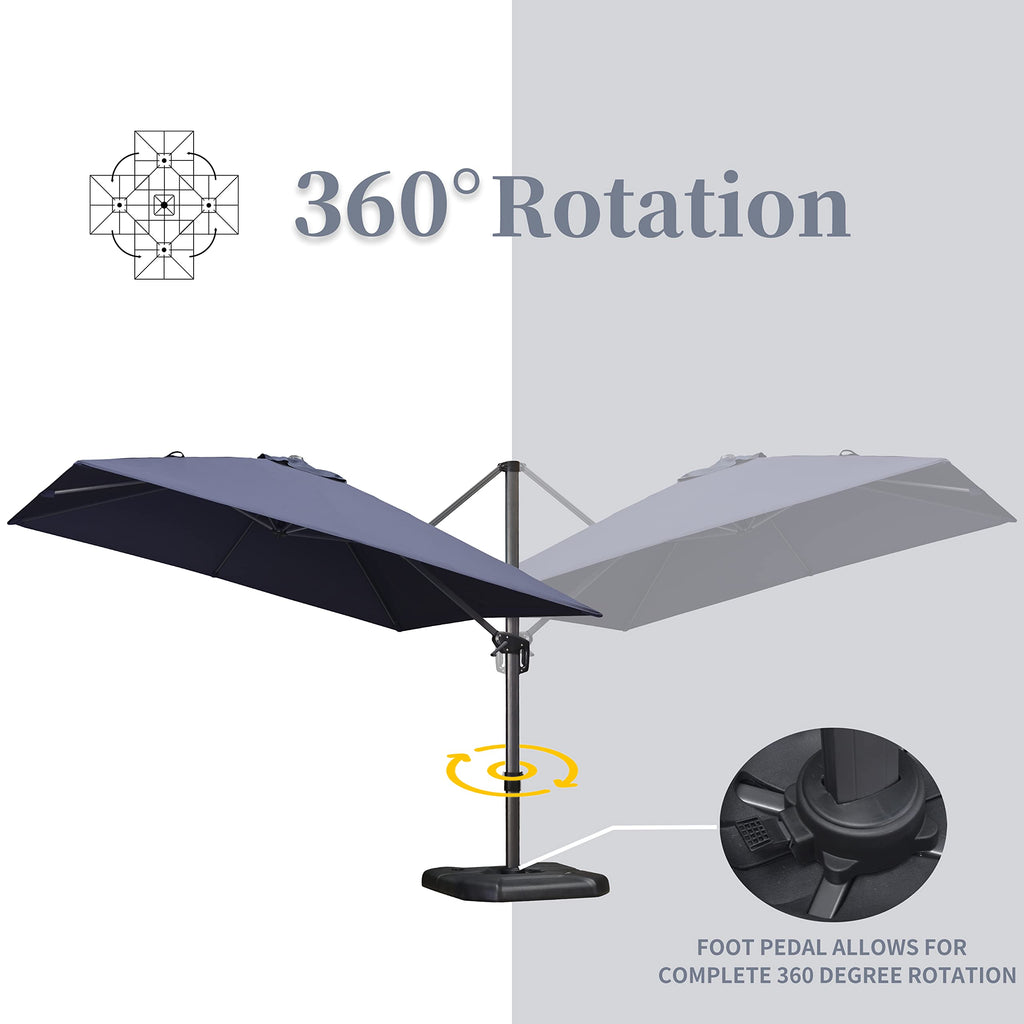 Navy Rectangle Patio Umbrella H519