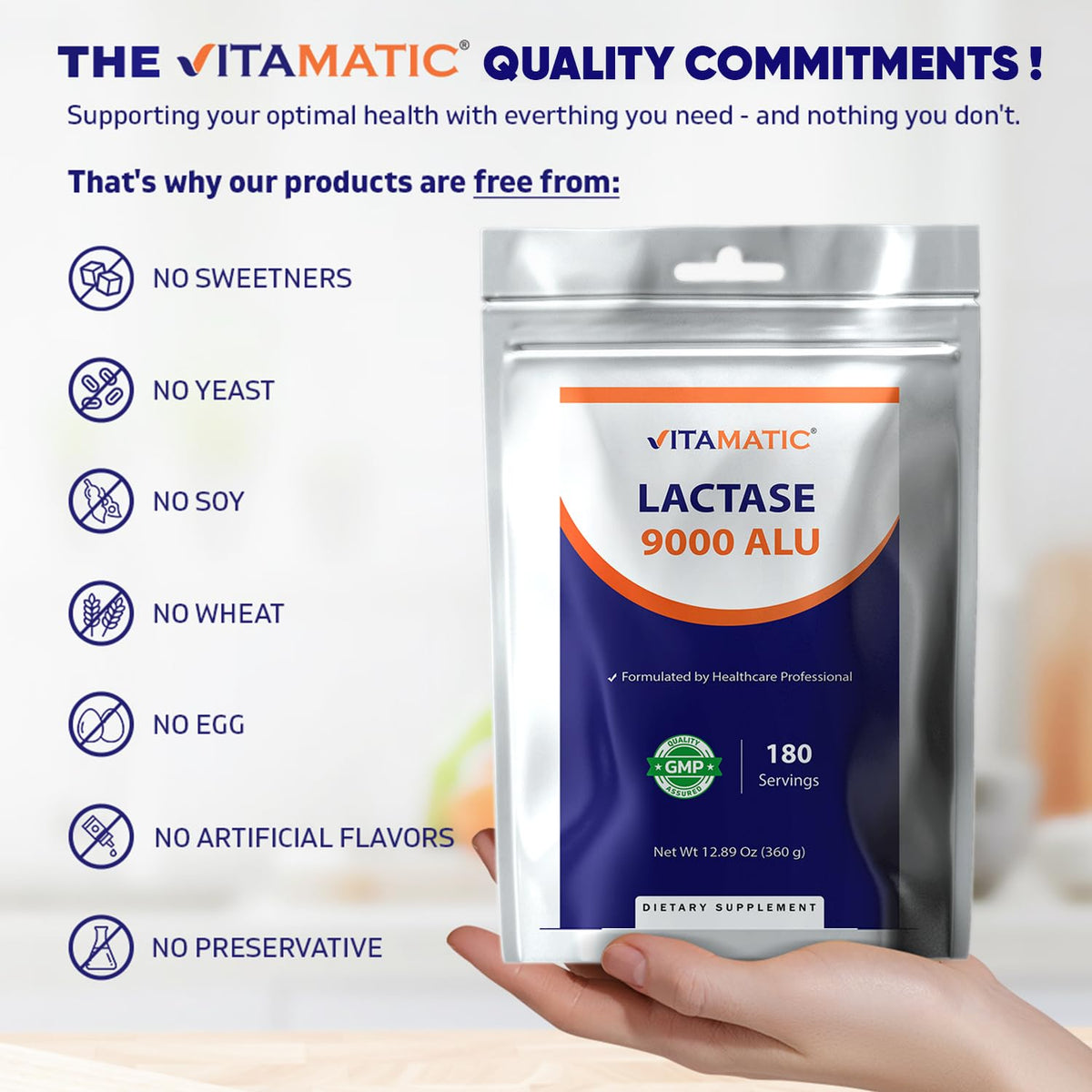 Lactase Enzyme Powder 9000 ALU 180 Servings Non-GMO Gluten Free C24797