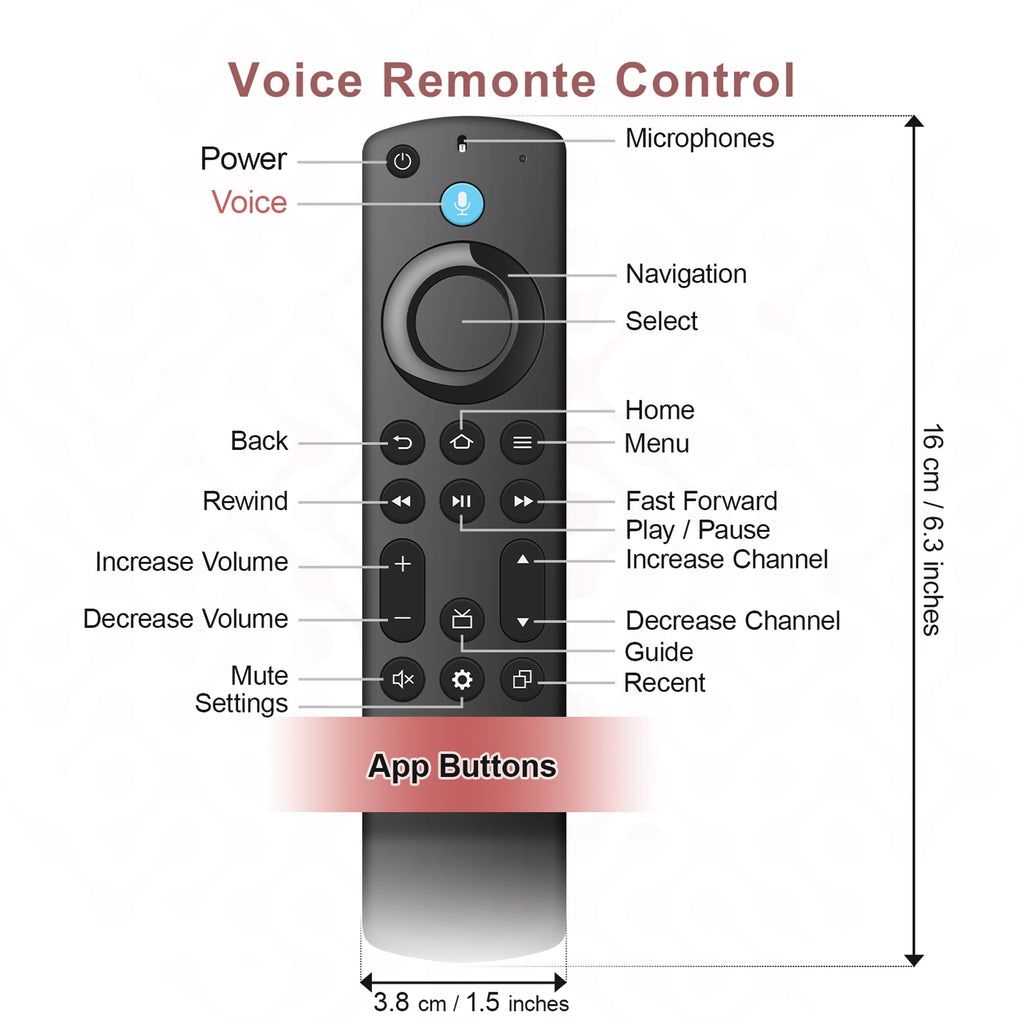 Replacement Remote for Fire TV Stick and Smart TVs with Voice I22510