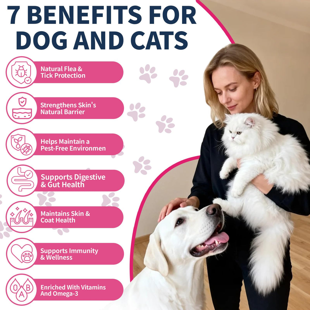 Natural Oral Flea and Tick Drops with Multivitamin for Pets V38960