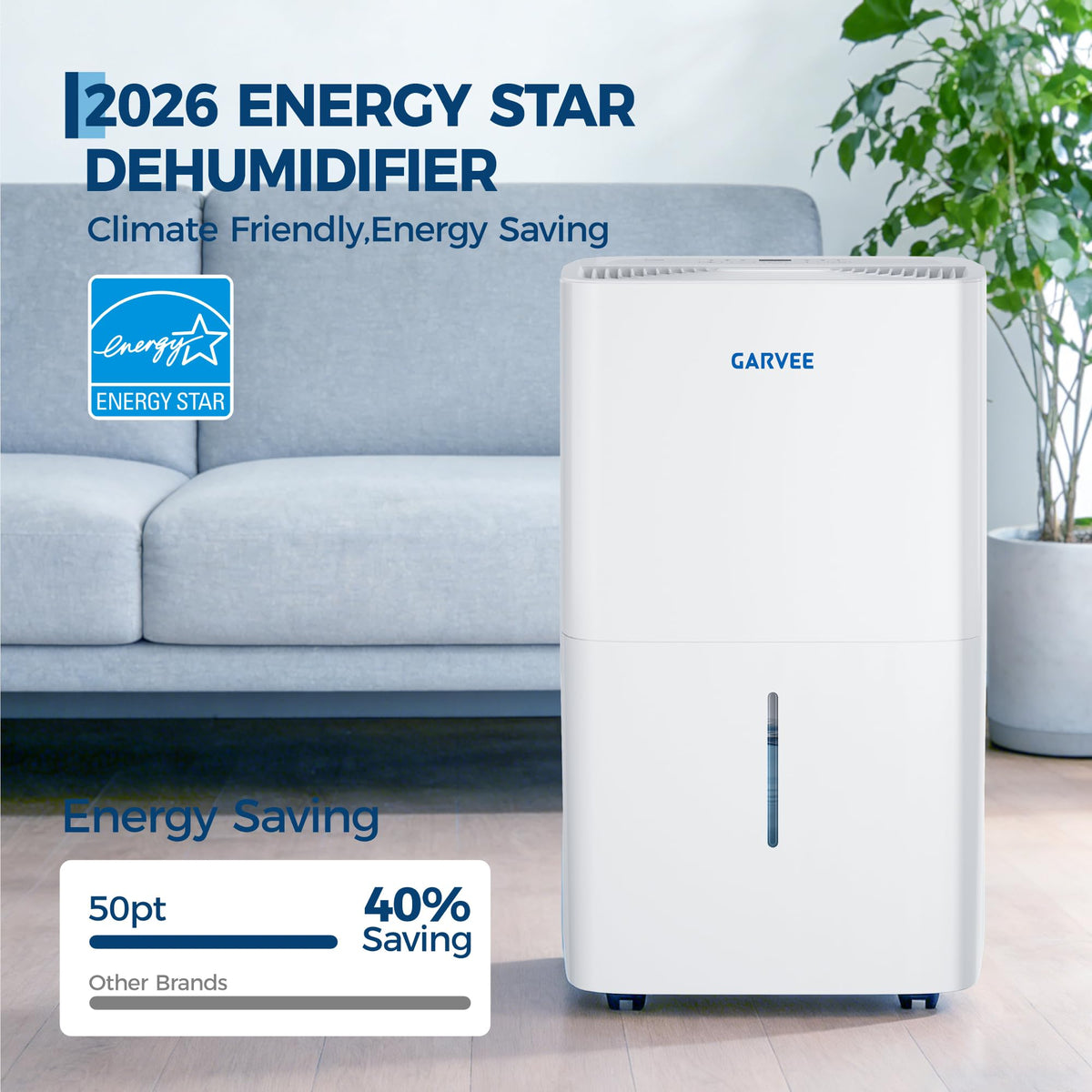 50 Pints Dehumidifier with Auto Defrost, 24H Timer, Auto Shut off L521784