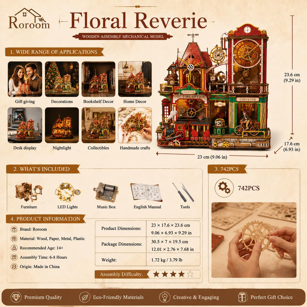 3D Wooden Puzzle 742pcs Wood Building Kit V158433