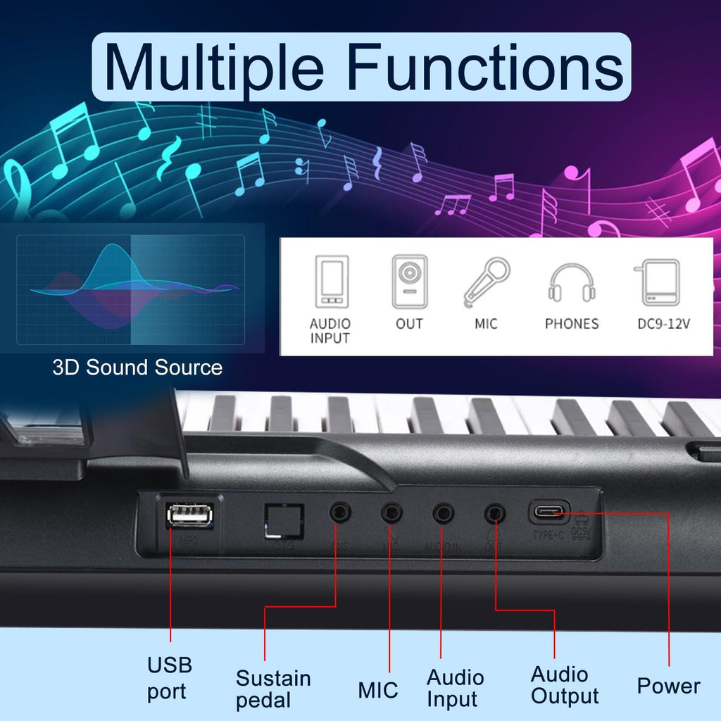 88 Key Semi Weighted Digital Piano with Stand V409