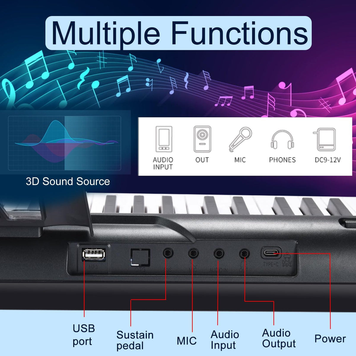 88 Key Semi Weighted Digital Piano with Stand V409