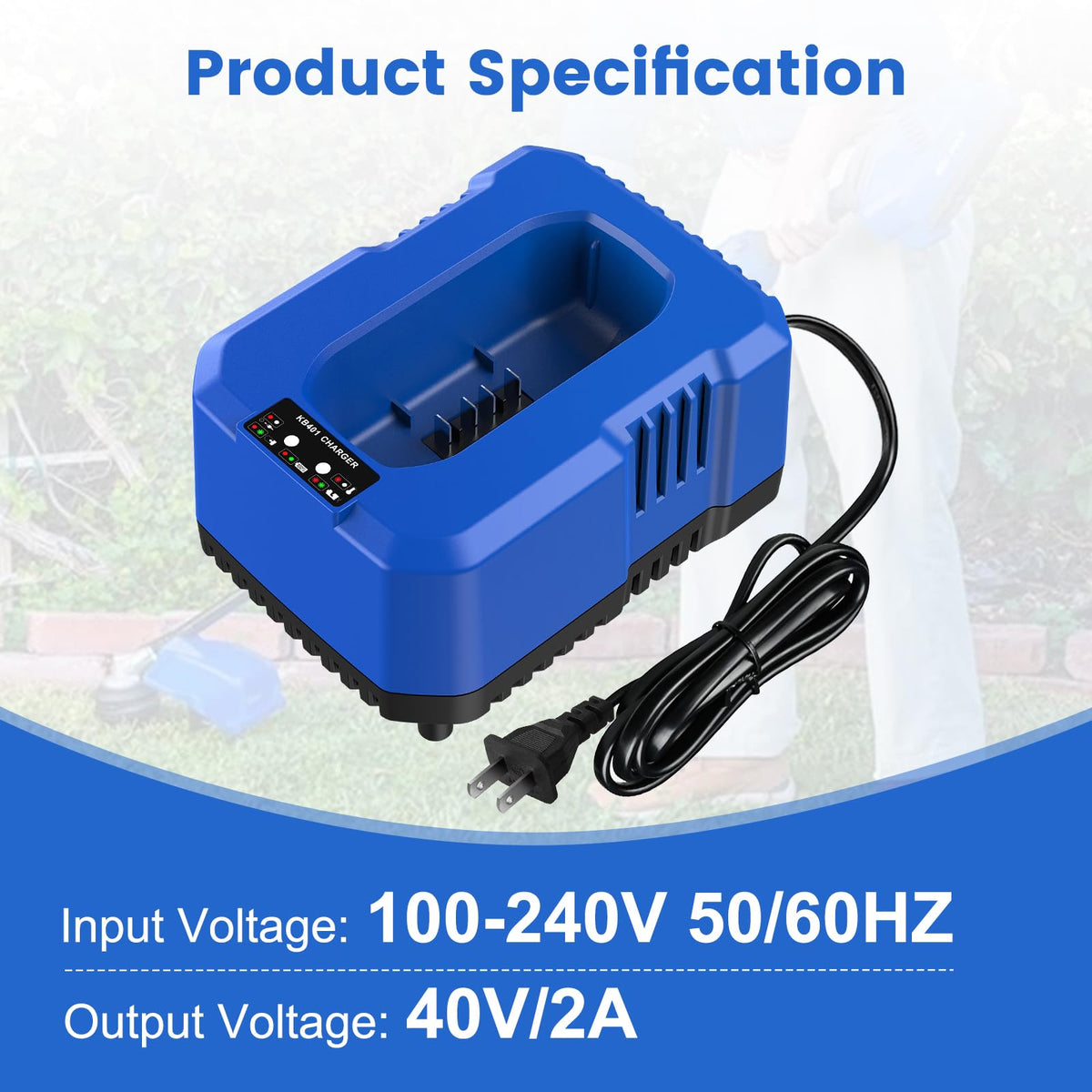 40V Battery with Charger Kit for Cordless Power Tools I69480