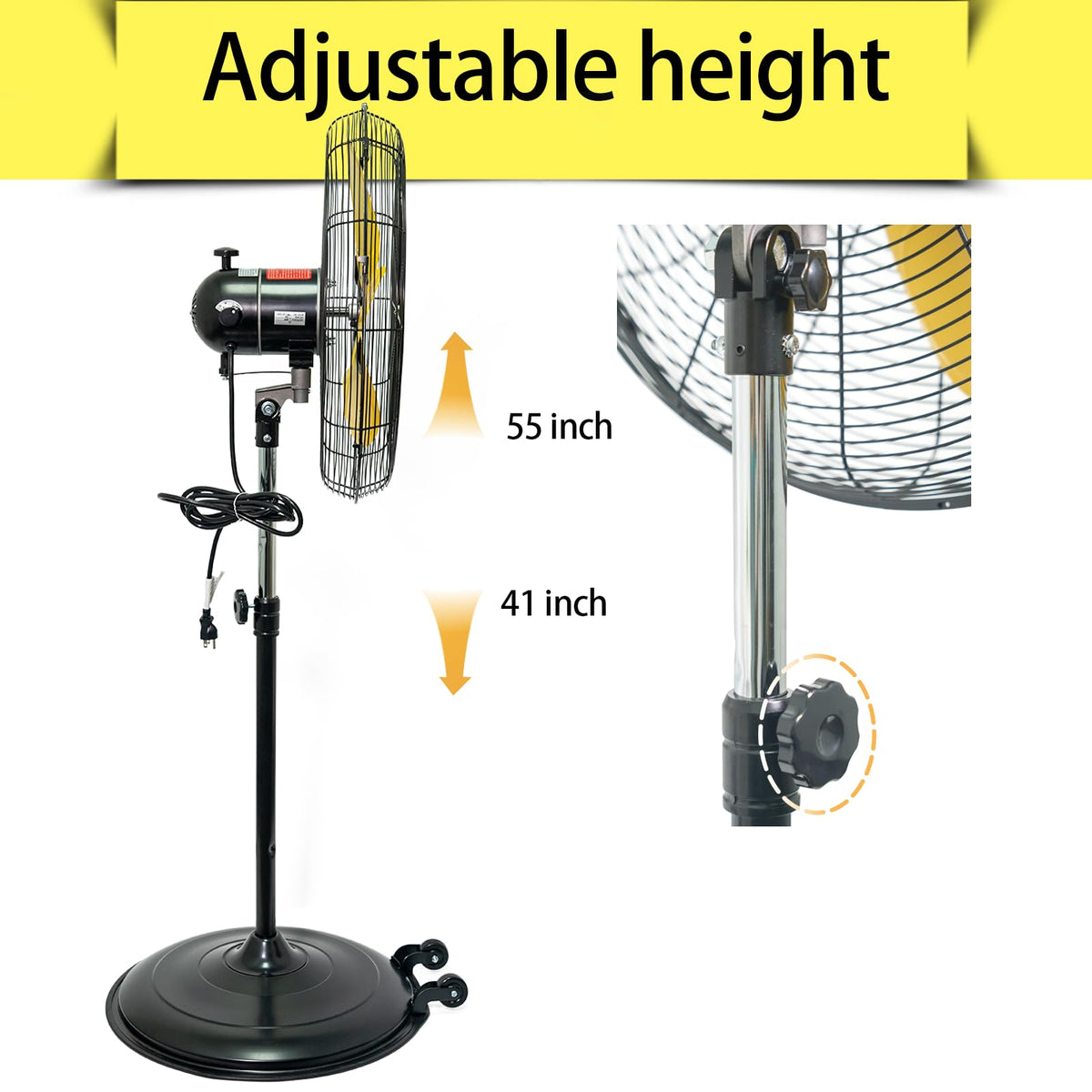 20 inch 3-Speed High Velocity Pedestal Fan J748220