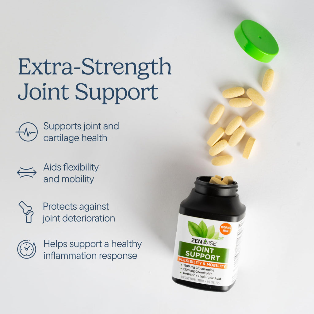 Joint Support Supplement with Glucosamine Chondroitin MSM Curcumin 180 Count H3348