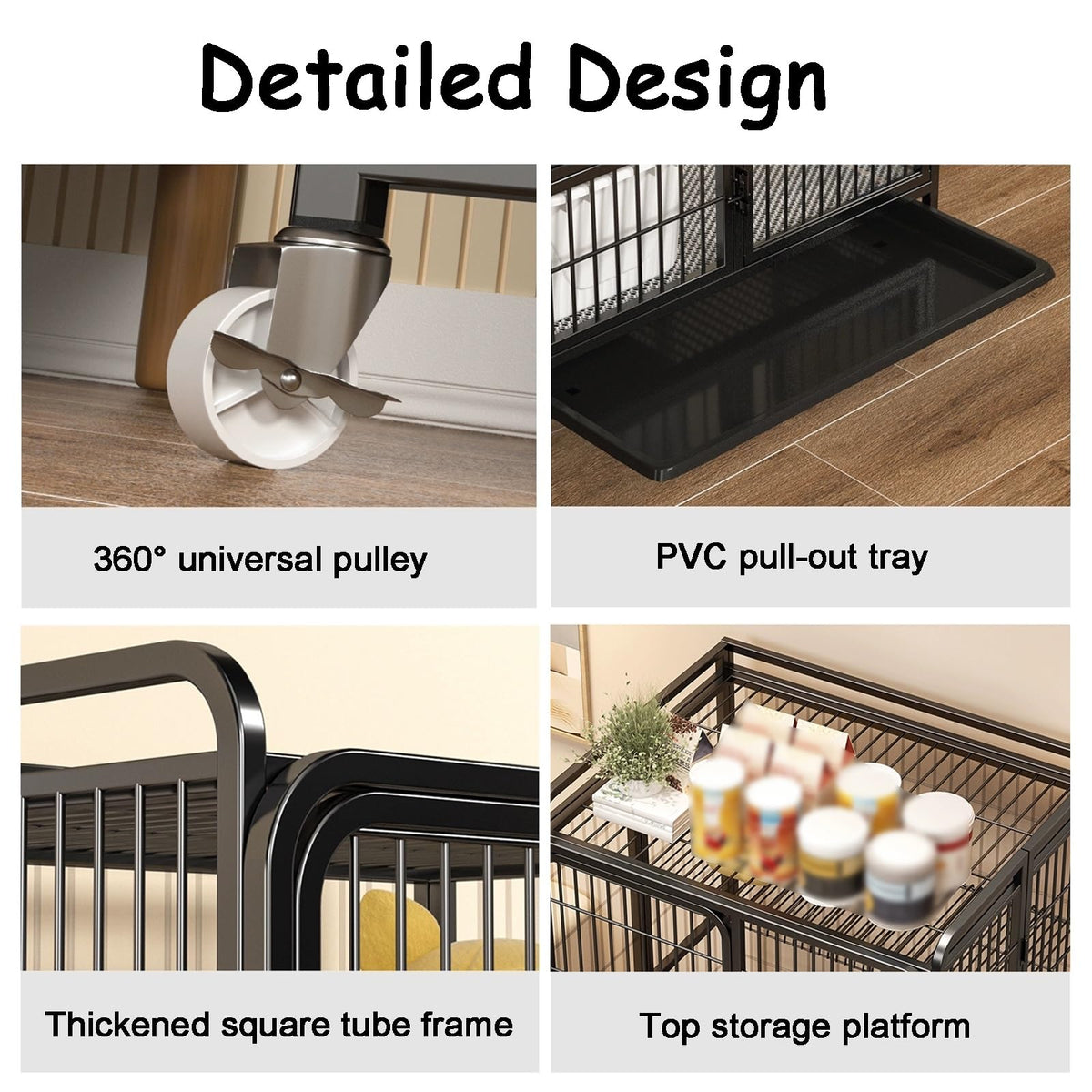 Foldable 4-Tier Indoor Cat Enclosure with Hammock C3334