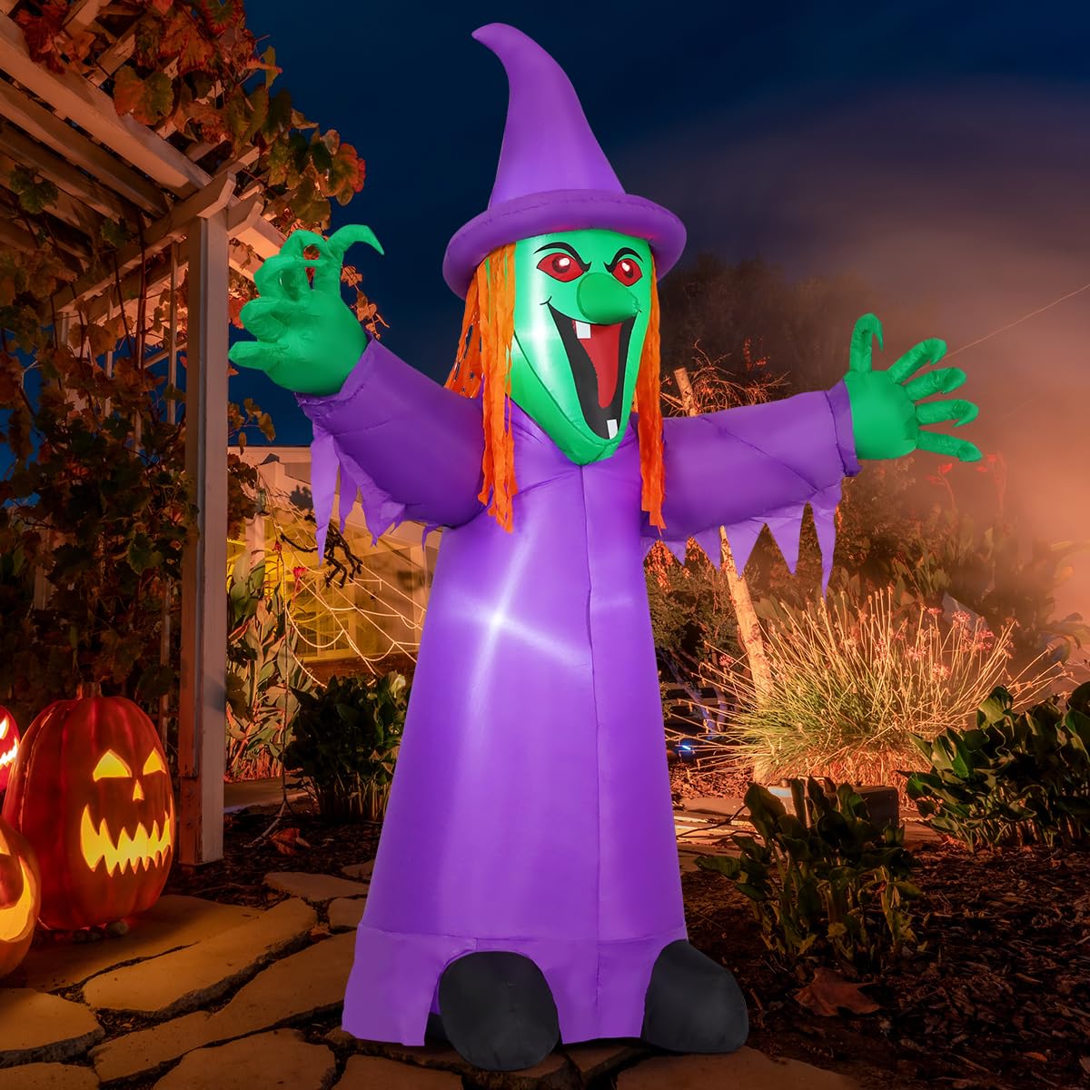 8FT Purple Halloween Inflatables with LEDs P327