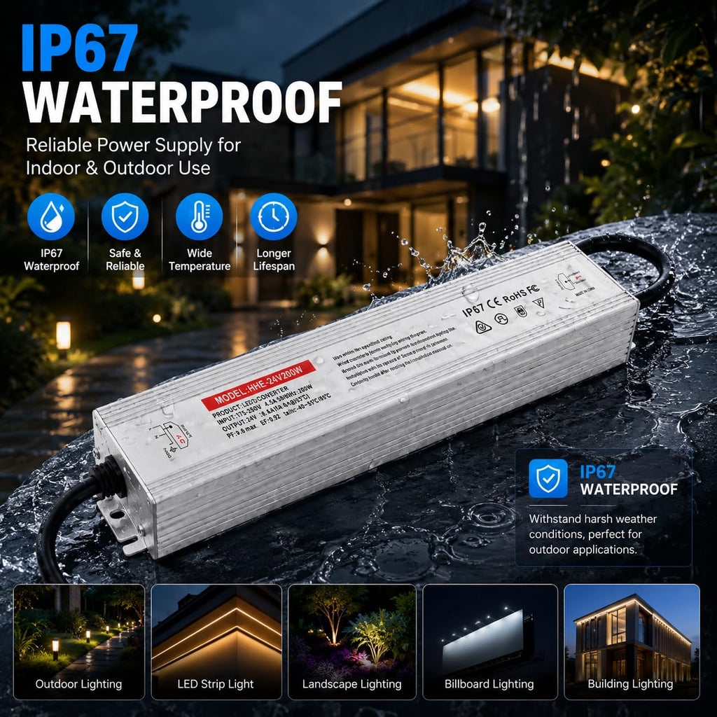 24V 200W IP67 Waterproof LED Power Supply X298