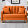 52" Orange Velvet 2 Seater Sofa with 2 Pillows H783391