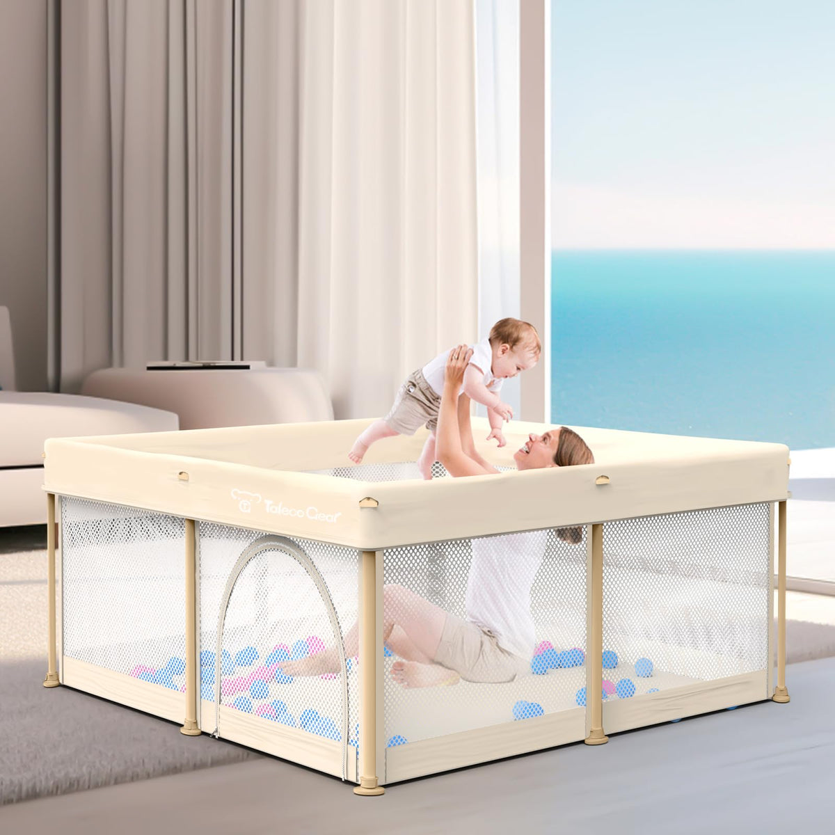 Foldable Baby Playpen 50x50 Inch D49018