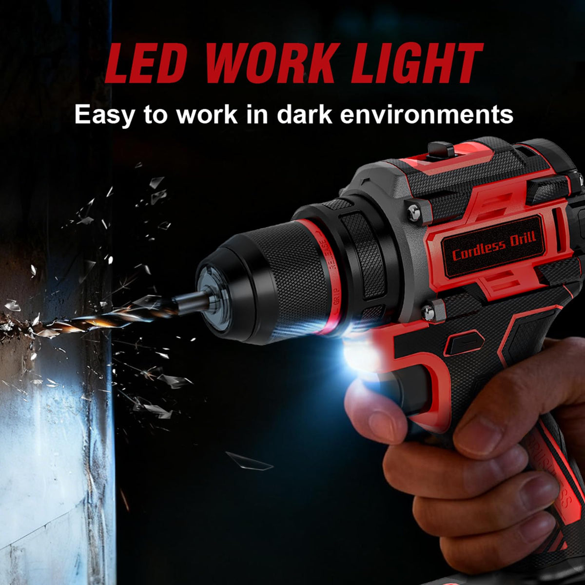 21V Brushless Cordless Drill with 2.0Ah Power Pack and Charger E246