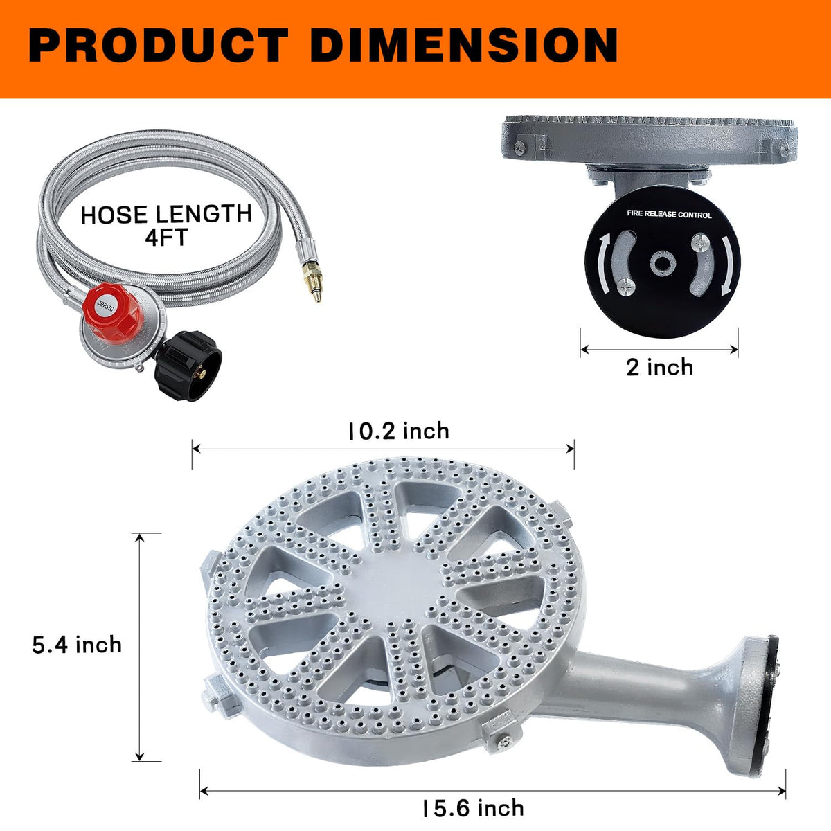 Cast-Iron Propane Burner Head with Adjustable Regulator Y42538