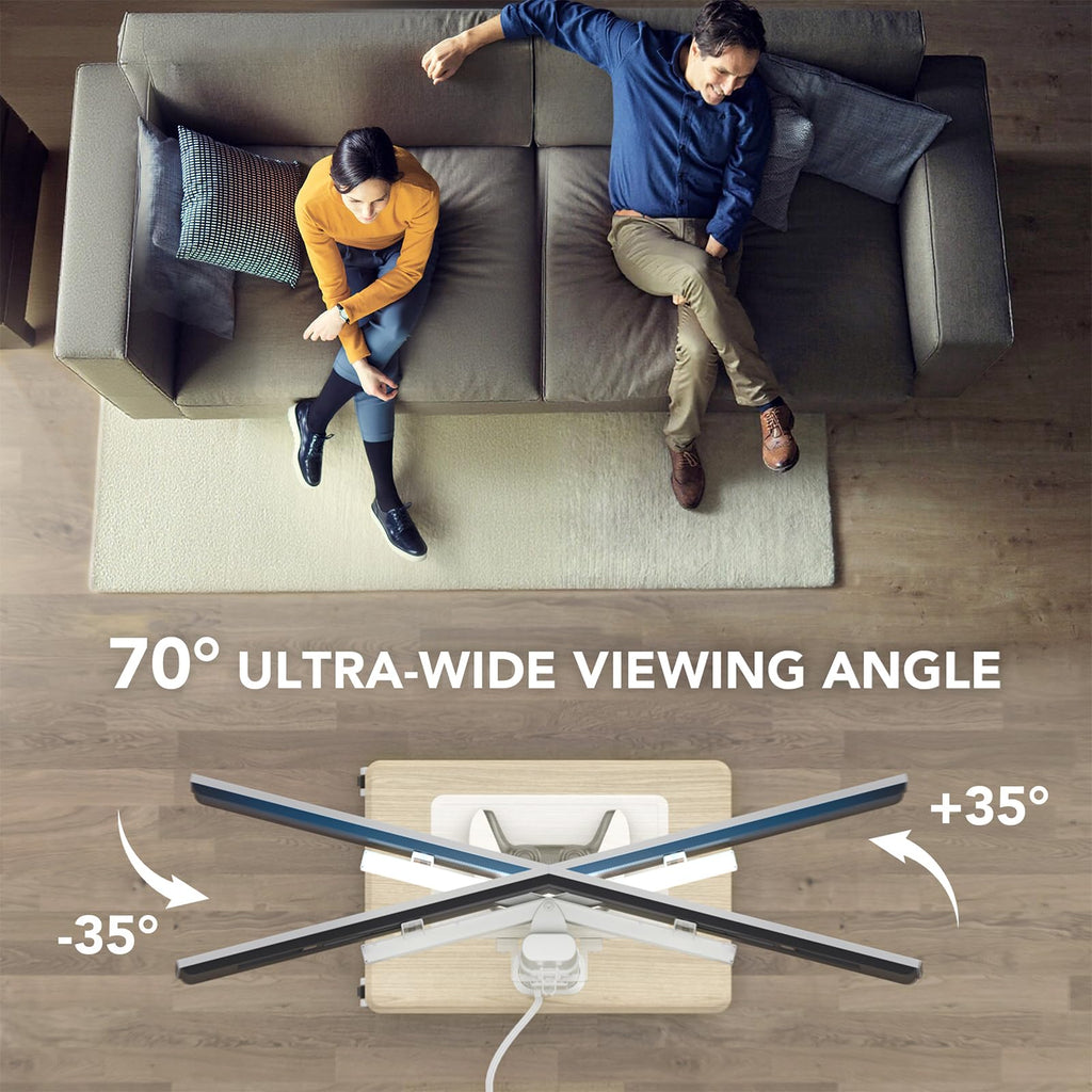 Mobile TV Stand with Power Outlets & Shelf, 27-65 Inch Swivel Height Adjustable White A3682