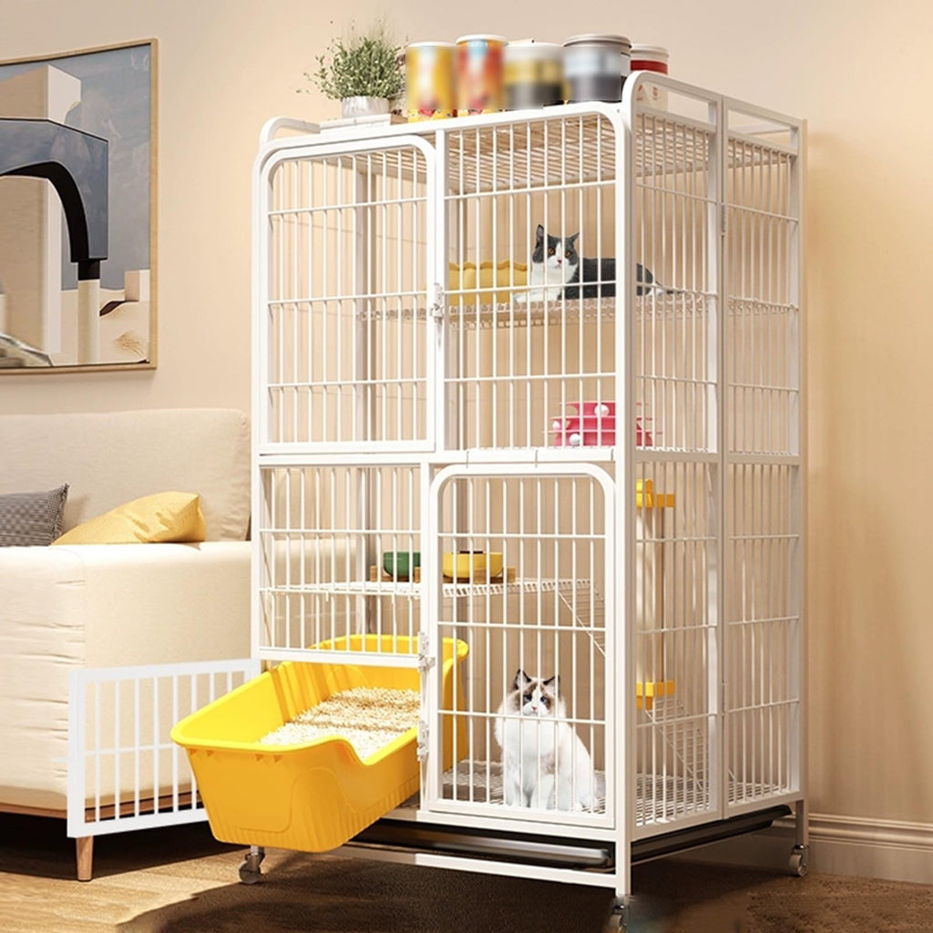 Foldable 4-Tier Indoor Cat Enclosure with Hammock C3334