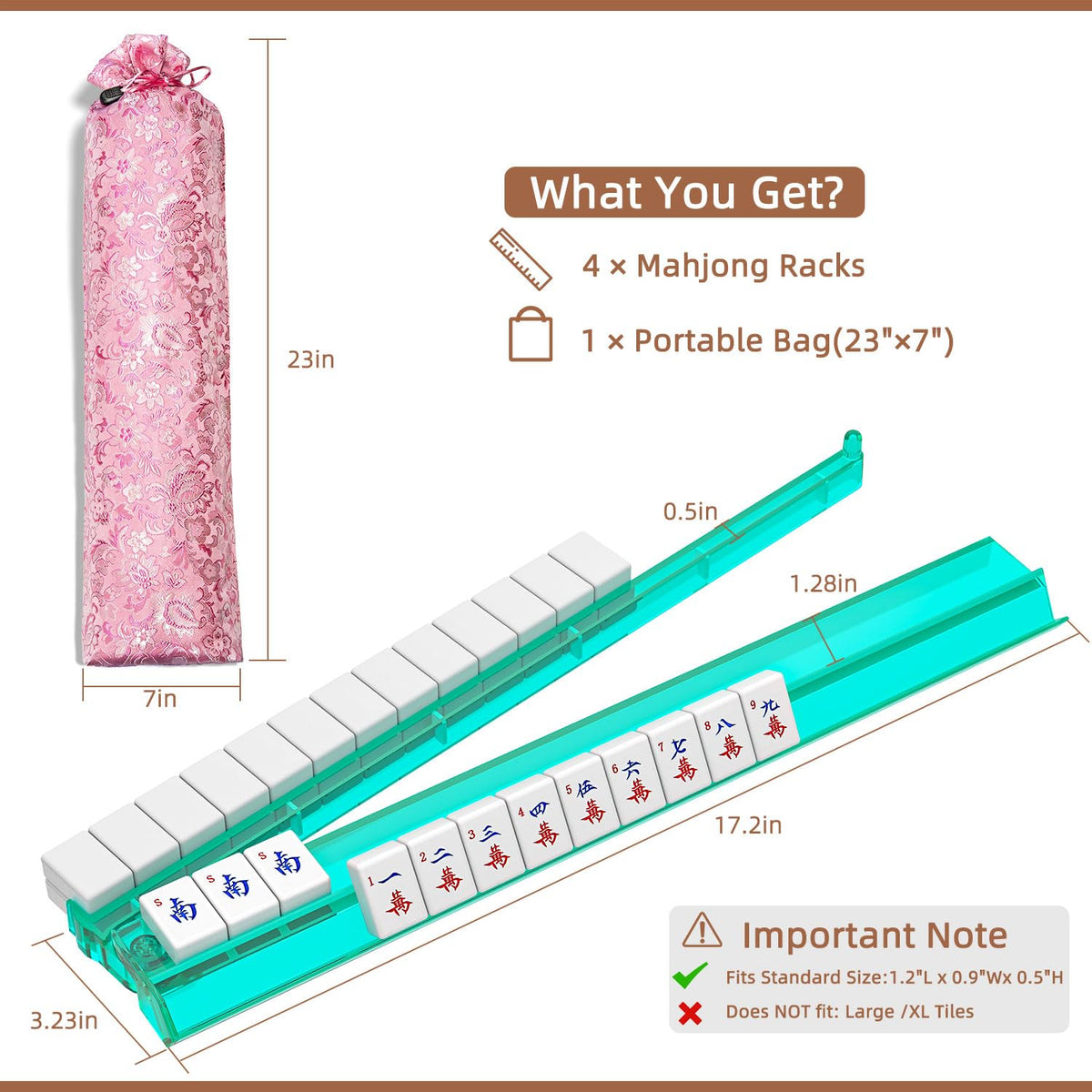 Set of 4 Clear Acrylic Mahjong Racks F9584