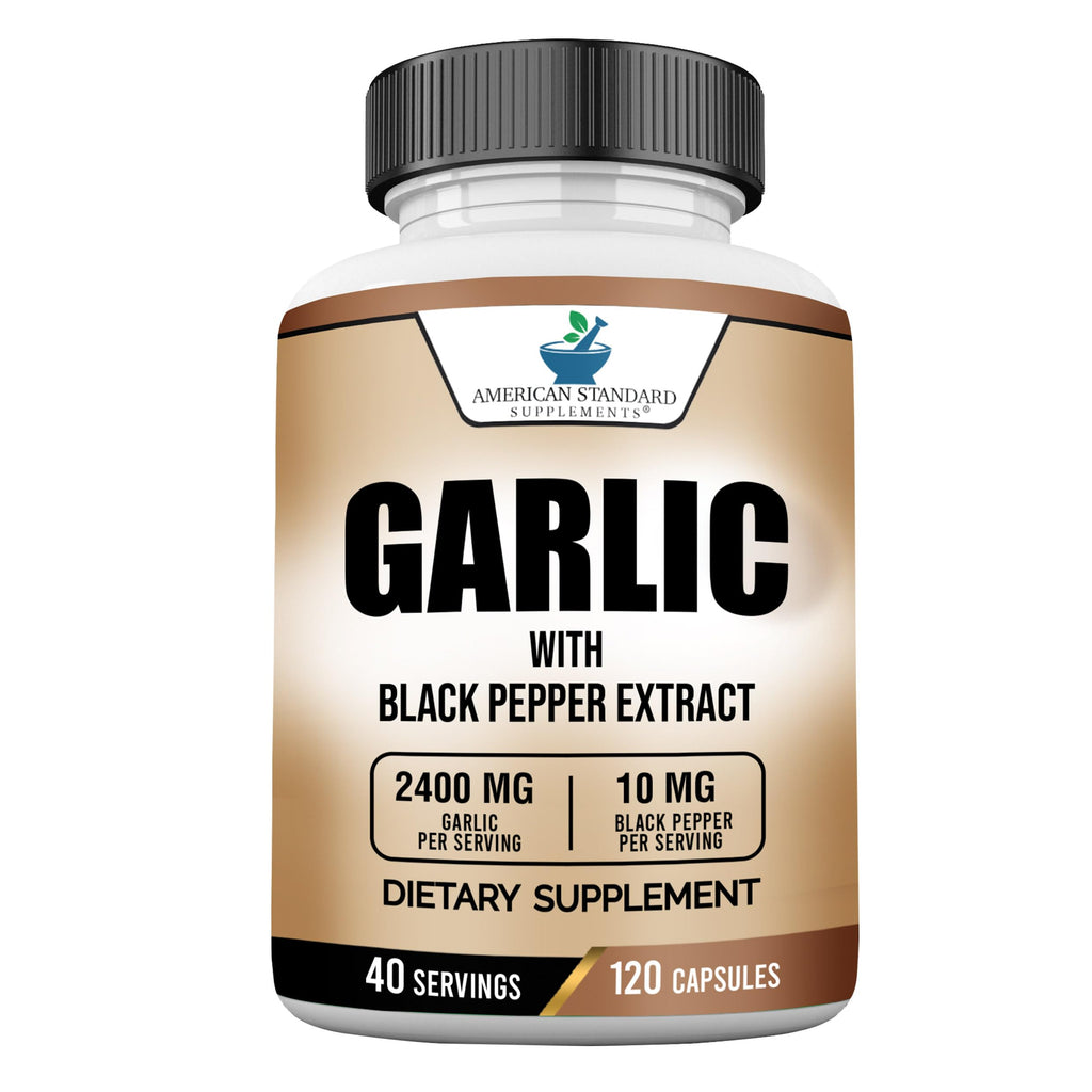 Garlic 2400mg with Black Pepper Fruit Extract 120 Capsules Q779