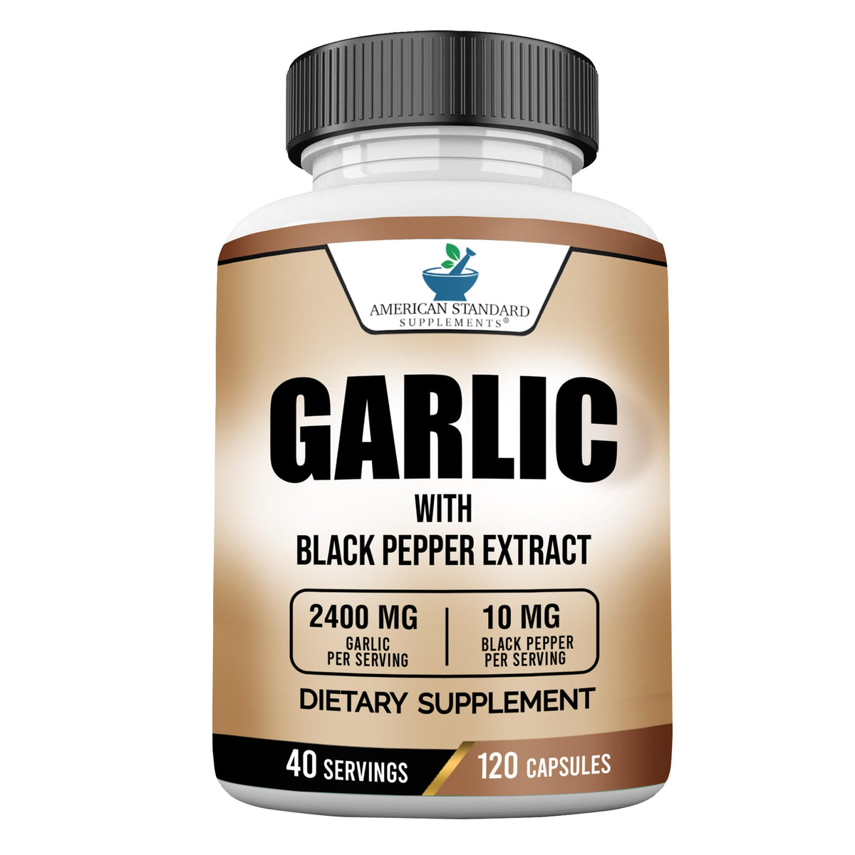 Garlic 2400mg with Black Pepper Fruit Extract 120 Capsules Q779
