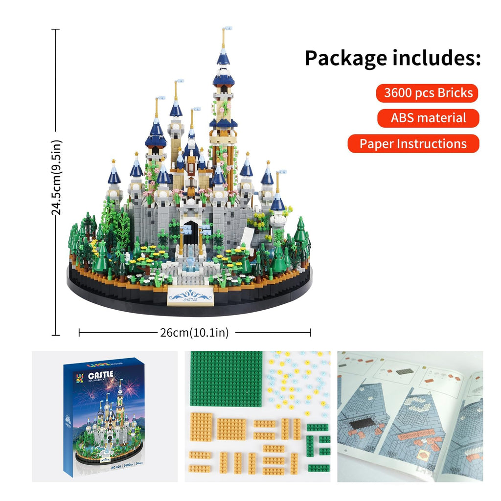 Mini Building Blocks Set, 3600 Pieces, Blue Micro Building Blocks Set E43792