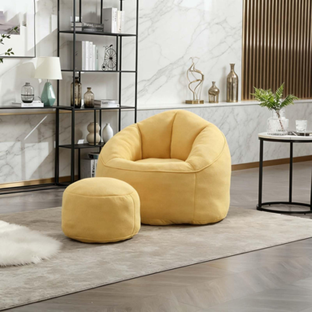 Microfiber Memory Foam Bean Bag Chair with Ottoman B45909