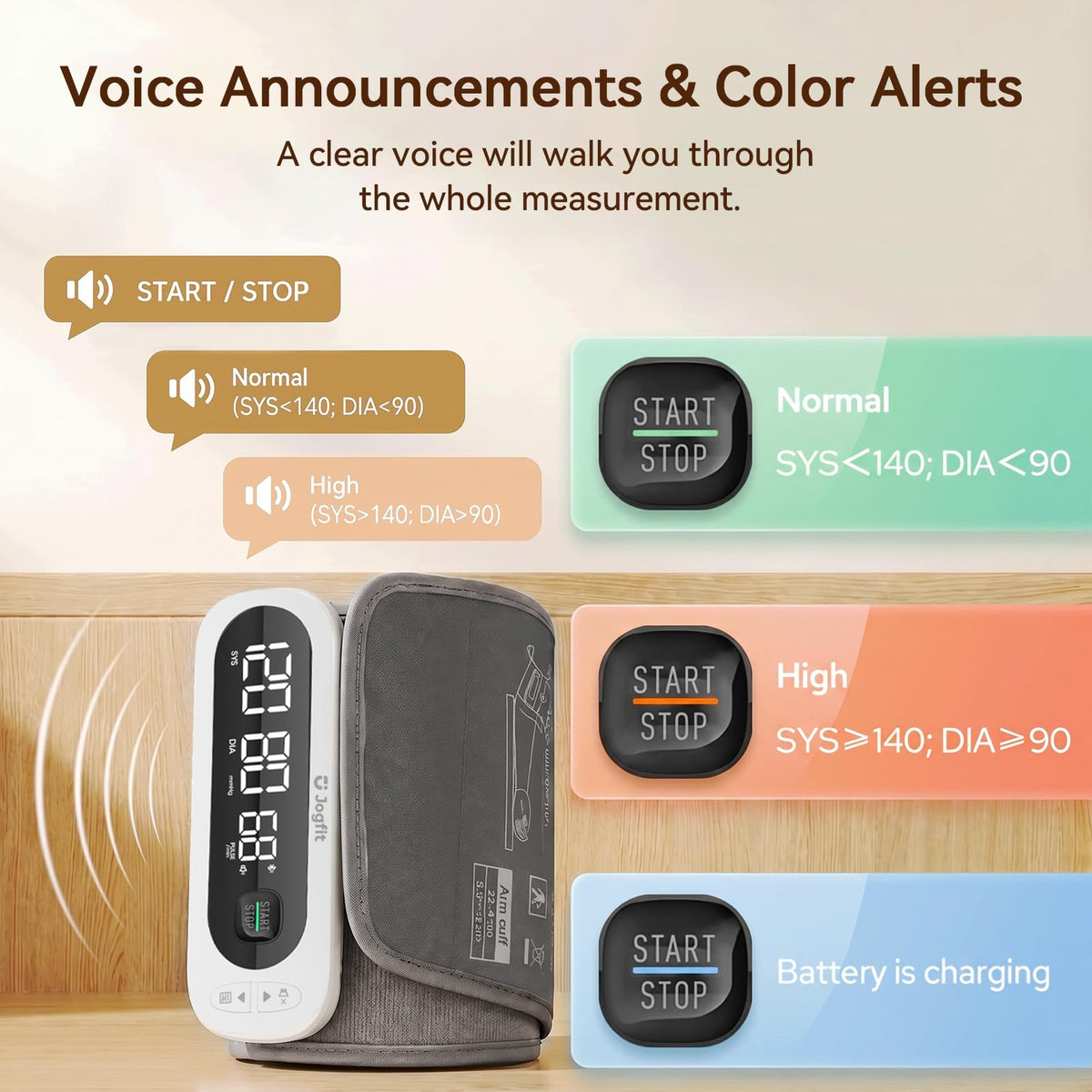 Wireless Upper Arm Blood Pressure Monitor with Cuff B336