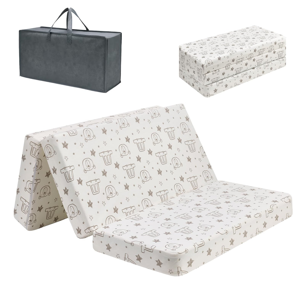 Trifold Pack and Play Mattress 38'' x 26'' x 3'' Memory Foam with Carry Bag T235