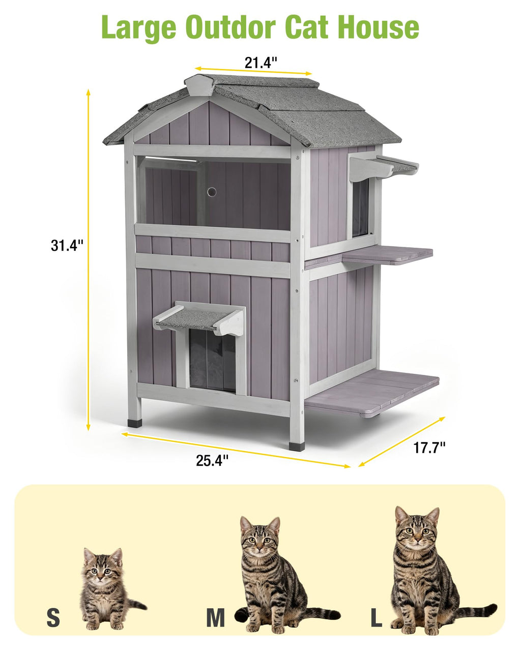 Weatherproof 2-Story Outdoor Cat House D177641