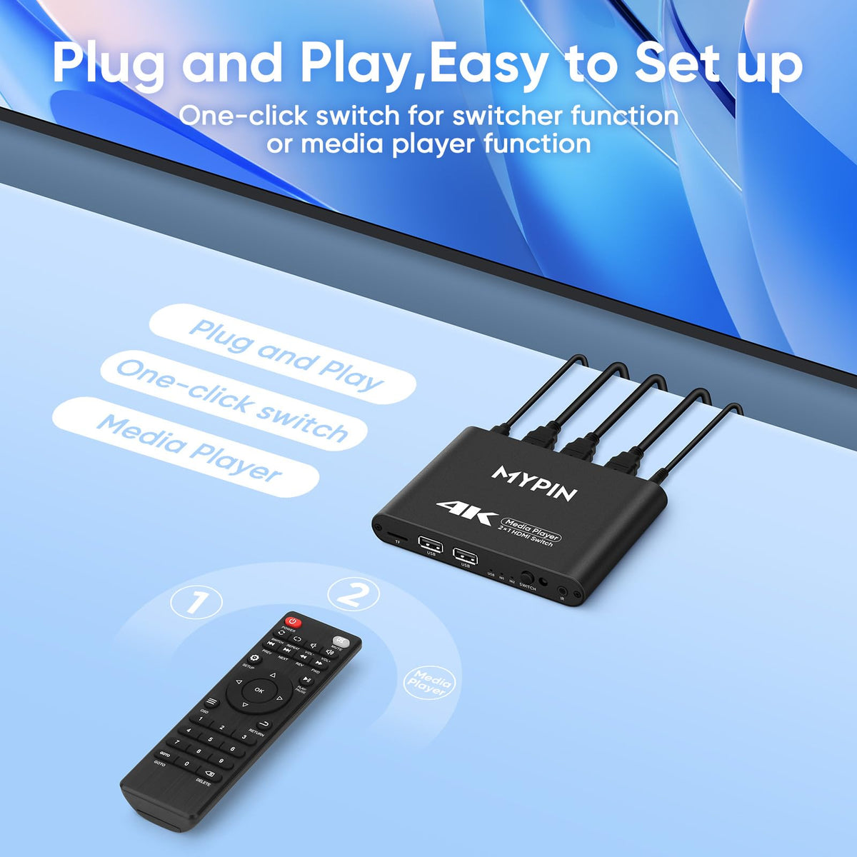 4K@30 Media Player with HDMI Out Switch D55577