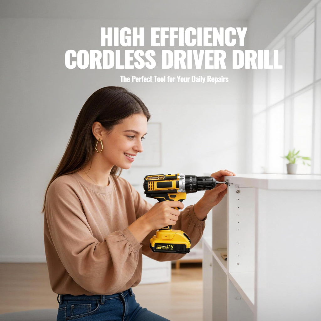 21V Cordless Drill Driver with 2 Batteries X943