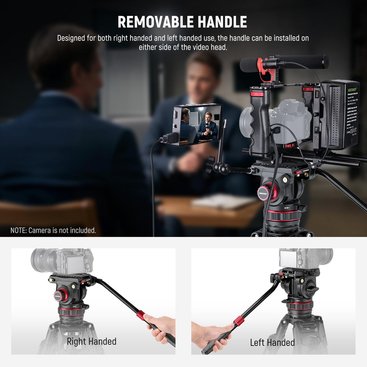 Carbon Fiber Video Camera Tripod with Fluid Head I346