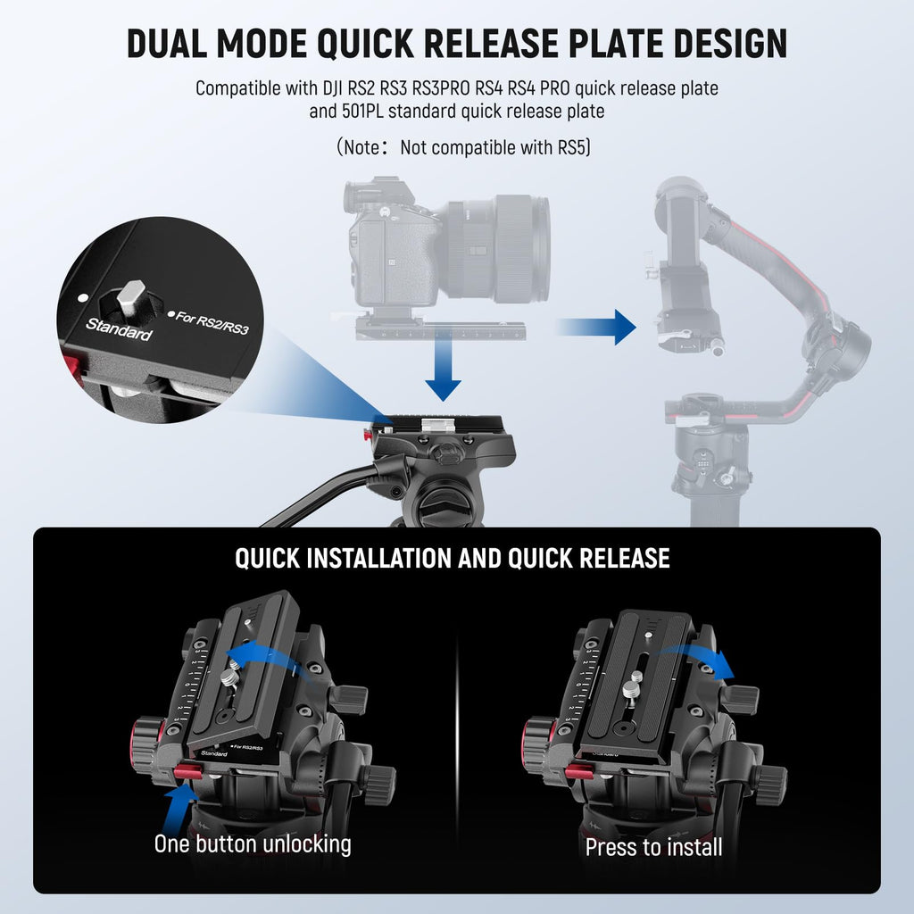 Carbon Fiber Video Camera Tripod with Fluid Head I346