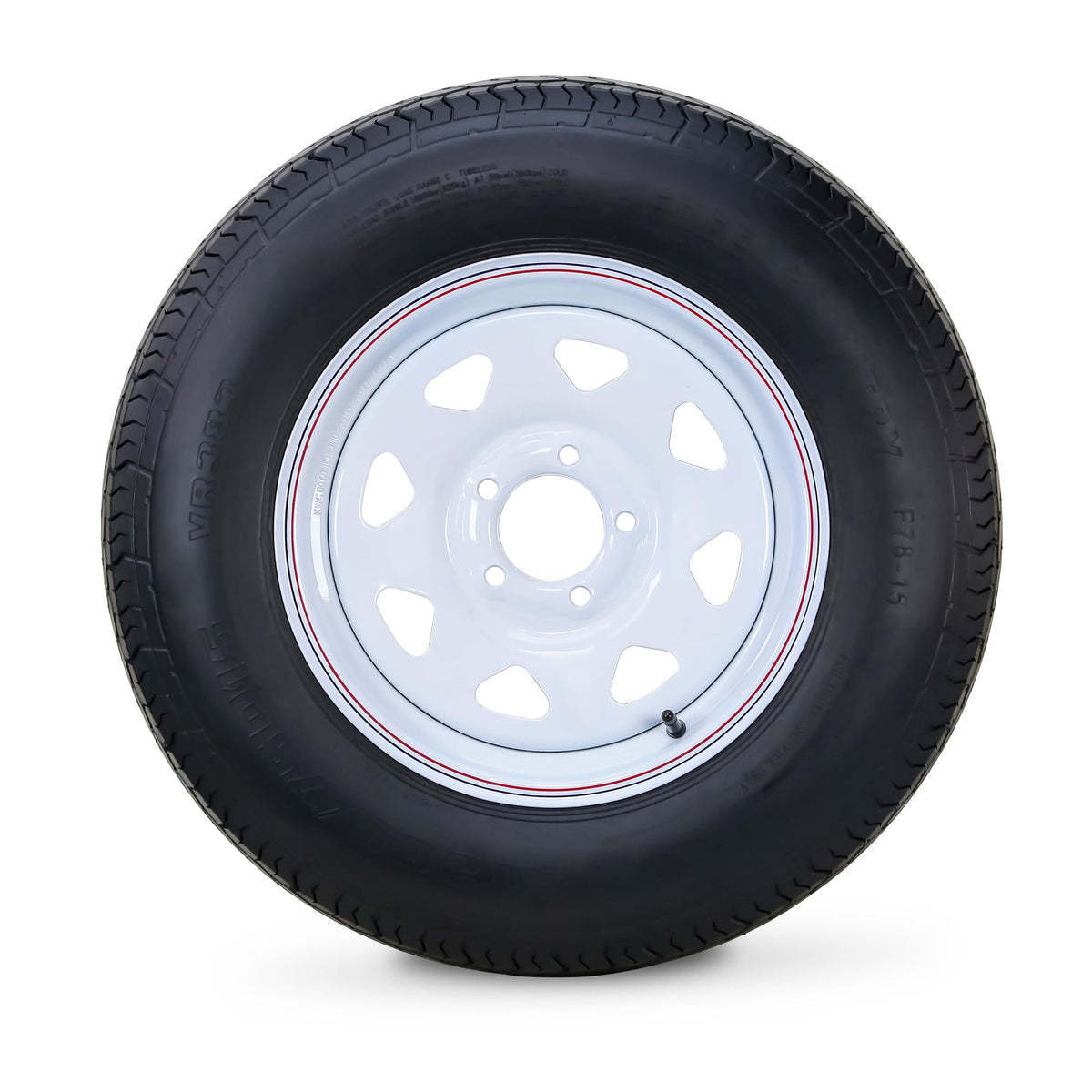 Trailer Tire Wheel ST205/75D15 6PR 101L 5X4.5 White Spoke Rim X434