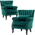 Velvet Accent Chairs Set of 2 Green X499813