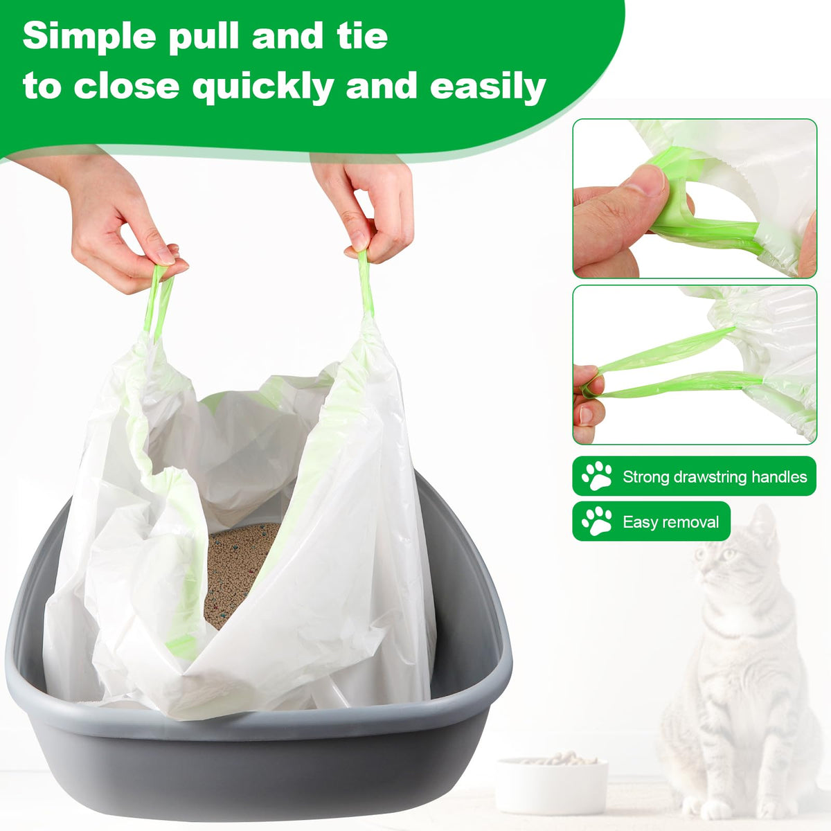 100 PCS Jumbo Cat Litter Box Liners 36"x19" F417