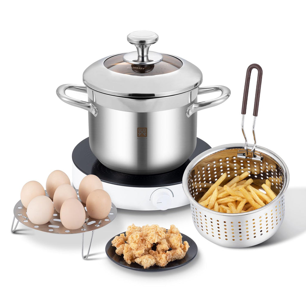 4.0L Deep Fryer Pot with Basket and Lid J3471