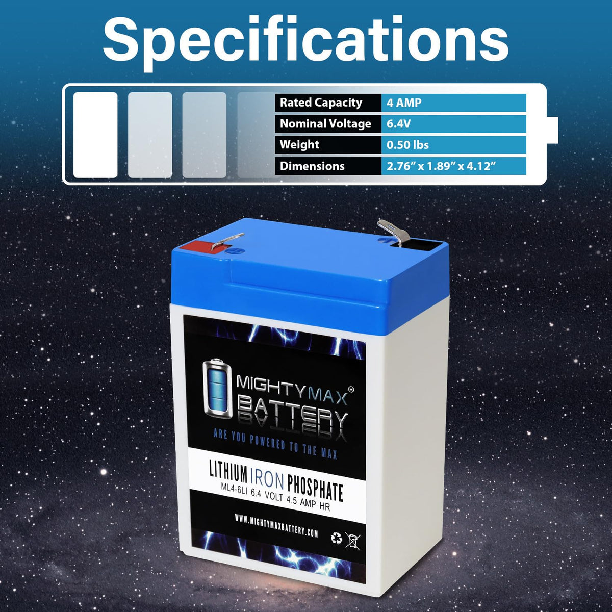 6V 4.5AH Lithium Replacement Battery G673