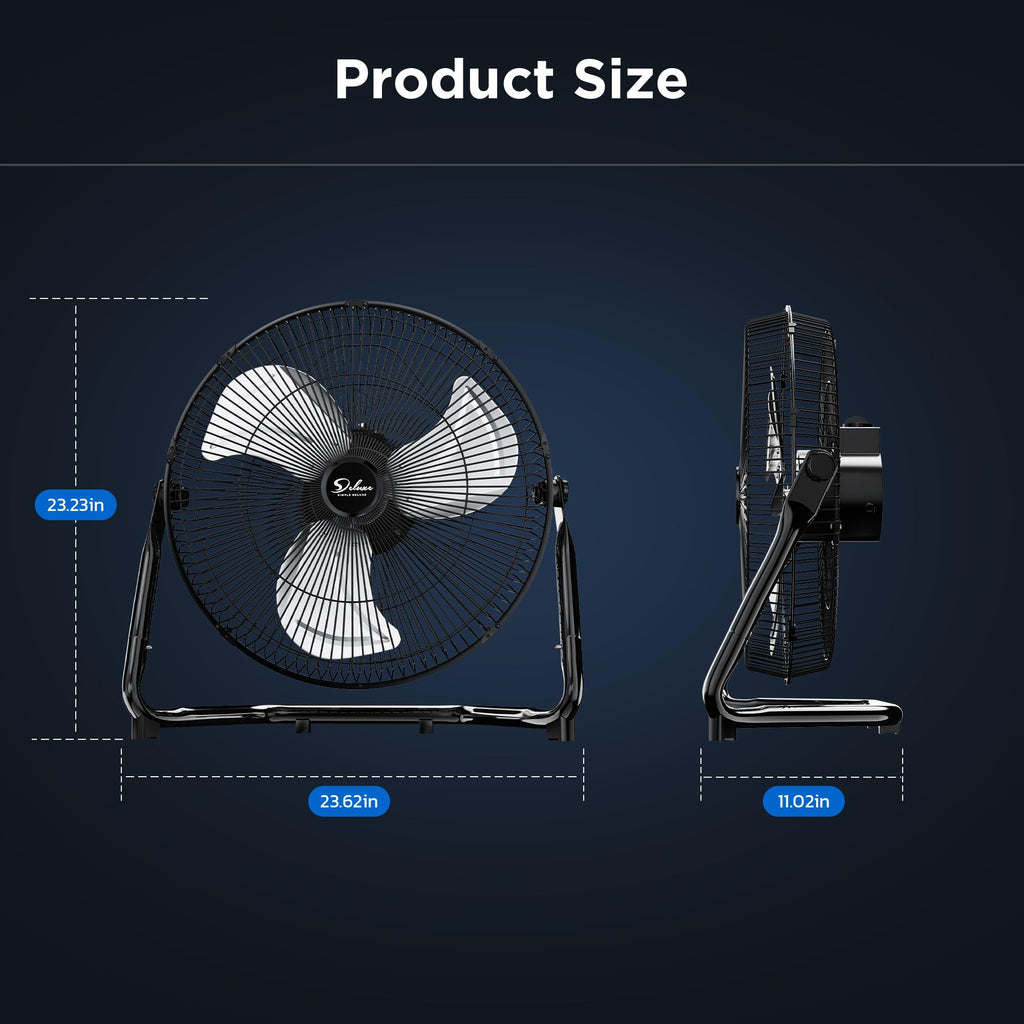 20 Inch 3-Speed Oscillating Metal Floor Fan M40674