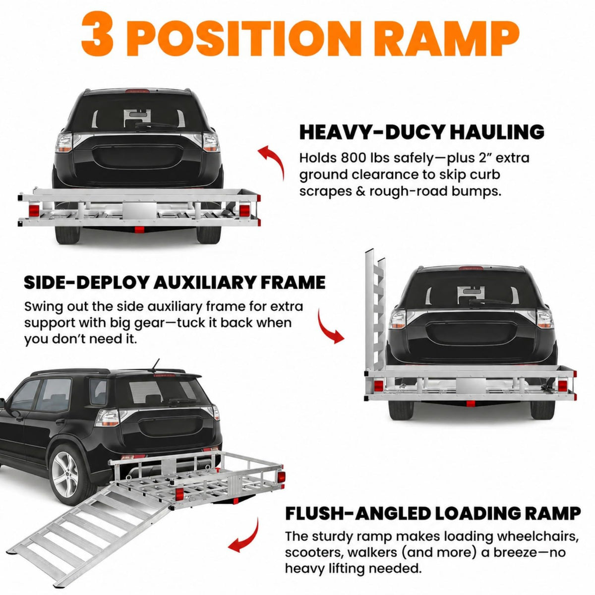 Aluminum Trailer Hitch Cargo Carrier with Ramp T174372